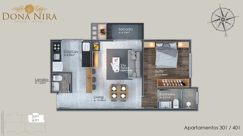 Apartamento à venda no Dona Nira – Centro de Canela: 3ª foto da galeria de imagens do imóvel