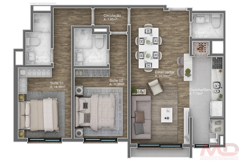 Lançamento apartamento a venda na planta em Gramado.: 7ª foto da galeria de imagens do imóvel