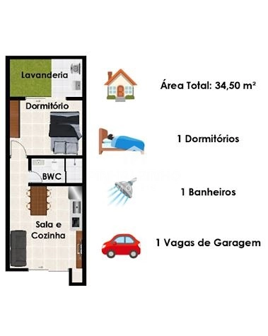 Casa de 1 dormitório na planta: 7ª foto da galeria de imagens do imóvel