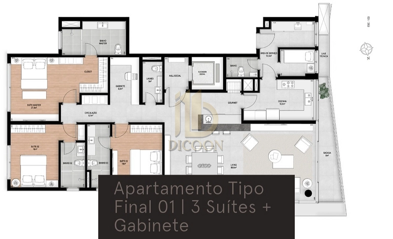 Elegância e Amplitude: Viva o Melhor em um Apartamento Premium: 6ª foto da galeria de imagens do imóvel