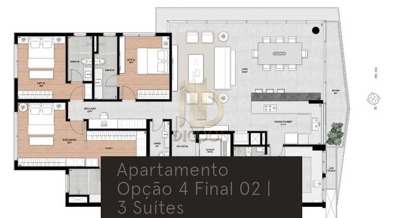 Elegância e Amplitude: Viva o Melhor em um Apartamento Premium: 2ª foto da galeria de imagens do imóvel