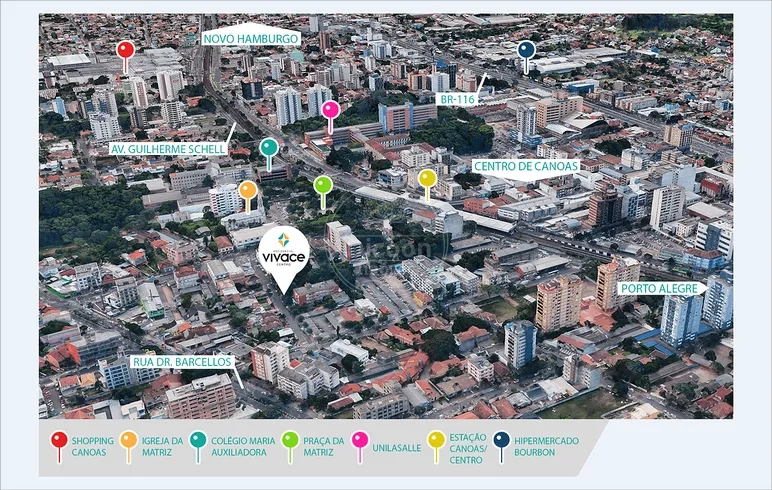 Apartamento de 1 e 2 Dormitórios no Centro Canoas Residencial Vivace: 3ª foto da galeria de imagens do imóvel