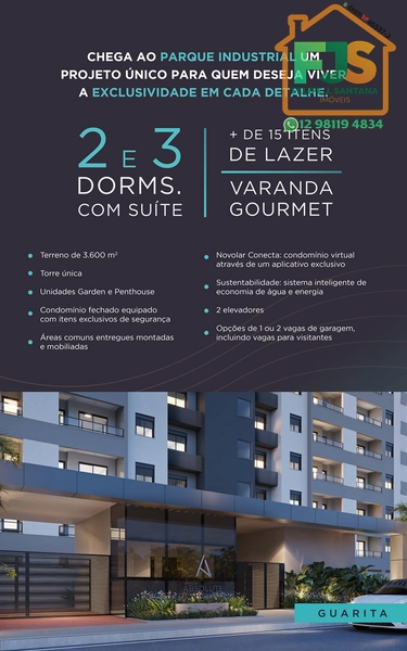APTO COM JARDIM de 2 Dorm com Suíte e Varanda Gourmet e Lazer Completo: 6ª foto da galeria de imagens do imóvel
