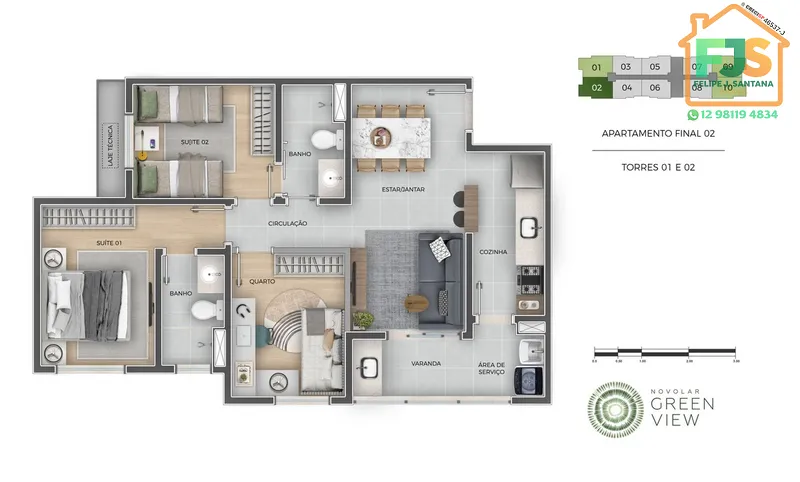 APTO 2DORM C/SUÍTE E LAZER COMPLETO: 8ª foto da galeria de imagens do imóvel