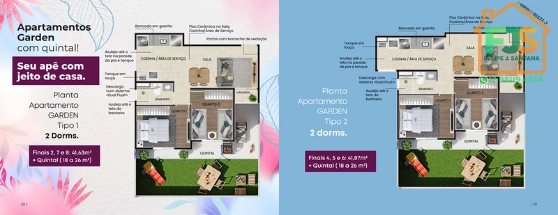 APTO 02 DORM COM JARDIM E LAZER COMPLETO: 16ª foto da galeria de imagens do imóvel