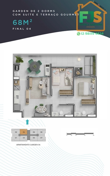 APTO 2 Dorms com Suíte e Varanda Gourmet e Lazer Completo: 30ª foto da galeria de imagens do imóvel