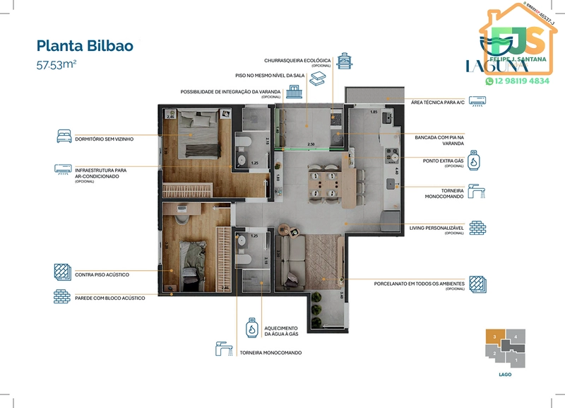 MELHOR APTO 2 DORM C/SUITE AO LADO DA LAGOA: 18ª foto da galeria de imagens do imóvel