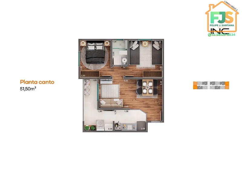 APTO 02 DORM C/SUÍTE VARANDA E LAZER COMPLETO: 1ª foto da galeria de imagens do imóvel