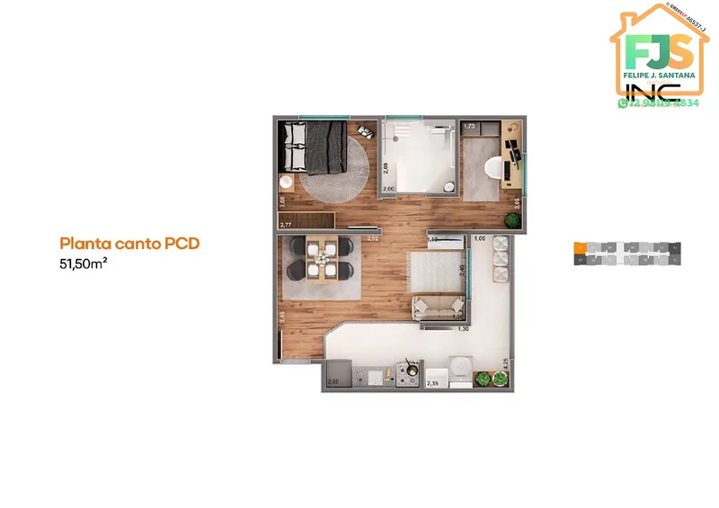 APTO 02 DORM C/SUÍTE VARANDA E LAZER COMPLETO: 2ª foto da galeria de imagens do imóvel