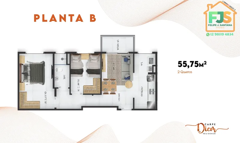 Apartamento 2 quartos C/ Suíte prox a Prefeitura de SJC!!! TOP: 72ª foto da galeria de imagens do imóvel