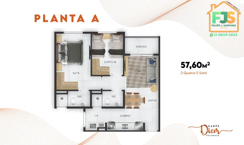 Apartamento 2 quartos C/ Suíte prox a Prefeitura de SJC!!! TOP: 71ª foto da galeria de imagens do imóvel