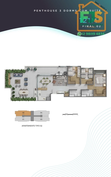 APTO COM JARDIM de 3 Dorm com suíte e varanda gourmet e Lazer Completo: 37ª foto da galeria de imagens do imóvel