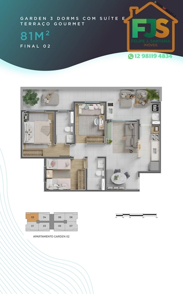 APTO 3 Dorms com Suíte e Varanda Gourmet e Lazer Completo: 34ª foto da galeria de imagens do imóvel