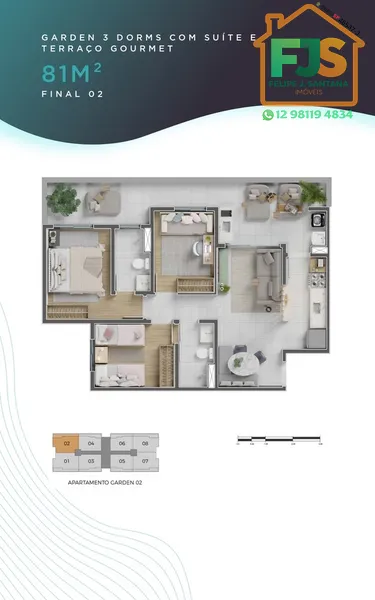 APTO 3 Dorms com Suíte e Varanda Gourmet e Lazer Completo: 68ª foto da galeria de imagens do imóvel