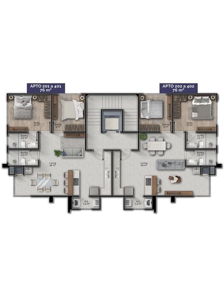 Melhor apartamento do Bosque da Mata - 2 dormitórios sendo 1 suíte - 75 m²: 16ª foto da galeria de imagens do imóvel