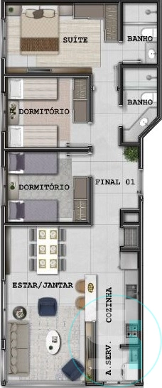 Apartamento de 3 dormitórios a uma quadra do Mar em Capão da Canoa!: 14ª foto da galeria de imagens do imóvel