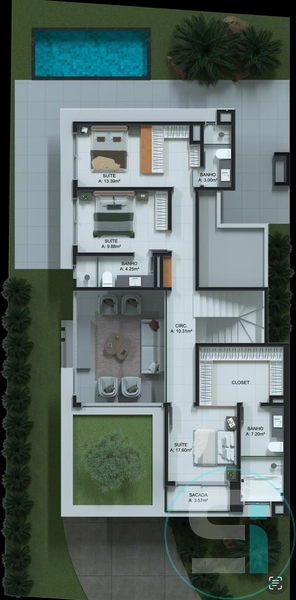 Sobrado no Blue com 4 suítes - Valor Inédito: 5ª foto da galeria de imagens do imóvel