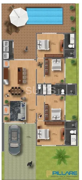 Belíssima casa em construção no condomínio Blue em Xangri-Lá: 4ª foto da galeria de imagens do imóvel