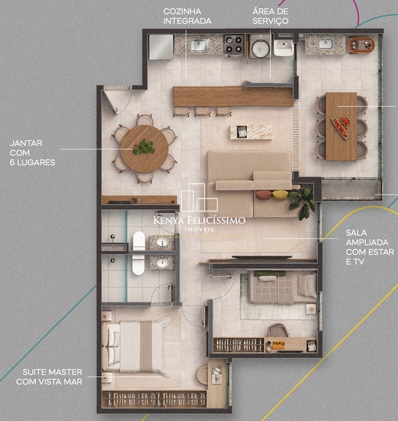 •	Apartamentos de 3 quartos com varanda gourmet no Costa Azul.: 17ª foto da galeria de imagens do imóvel