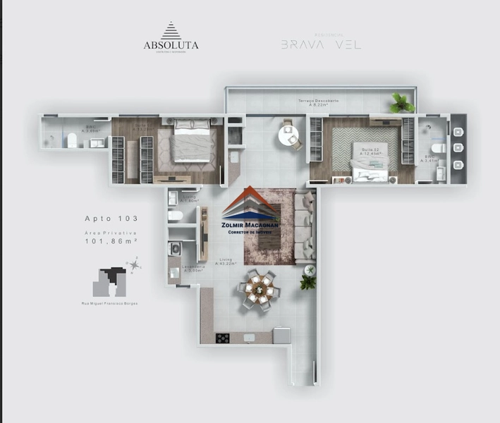 Apartamento 2 suítes mais Home Office na Praia Brava em Itajaí SC: 33ª foto da galeria de imagens do imóvel