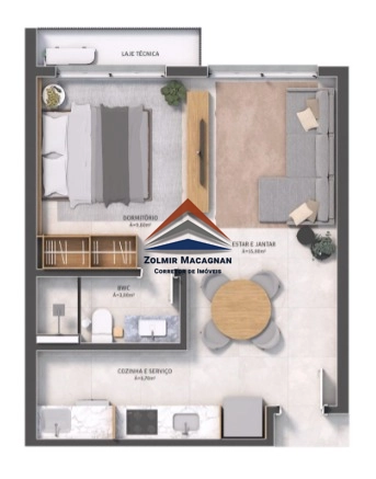 Apartamento 1 dormitório na planta em Florianópolis: 44ª foto da galeria de imagens do imóvel