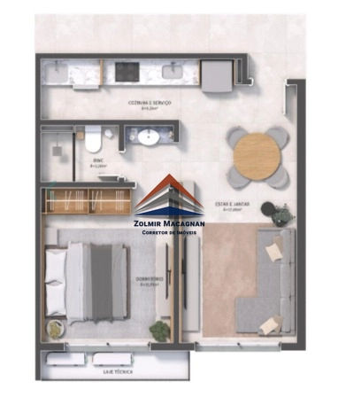 Apartamento 1 dormitório na planta em Florianópolis: 41ª foto da galeria de imagens do imóvel