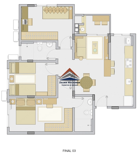 Apartamentos 3 dormitórios em construção à Venda na cidade Palhoça SC: 7ª foto da galeria de imagens do imóvel