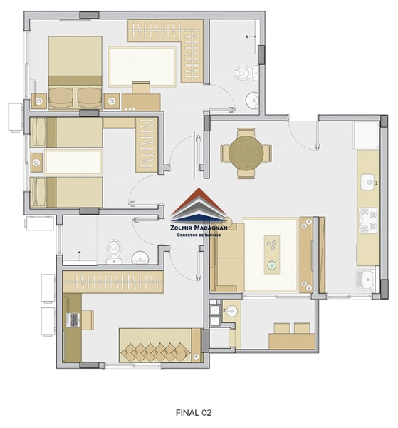 Apartamentos 3 dormitórios em construção à Venda na cidade Palhoça SC: 6ª foto da galeria de imagens do imóvel