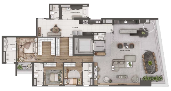 Apartamento 3 suítes Alto da Boa Vista SP $4.100.000: 6ª foto da galeria de imagens do imóvel