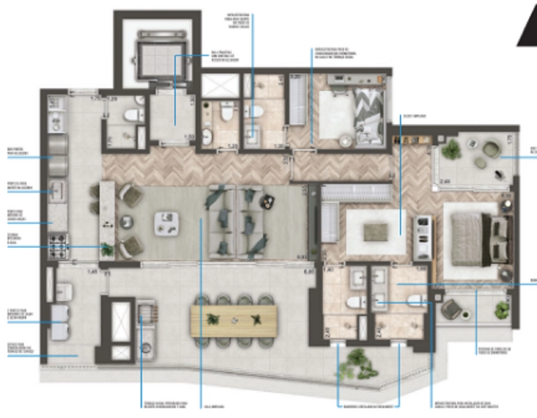 Apartamento com 3 suítes e 2 vagas no Brooklin São Paulo : 16ª foto da galeria de imagens do imóvel