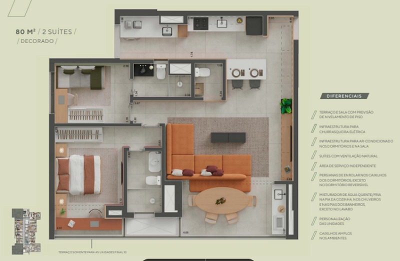 Apartamento de 3 dormitórios e 1 vaga na Rua Flórida Brooklin São Paulo.: 8ª foto da galeria de imagens do imóvel