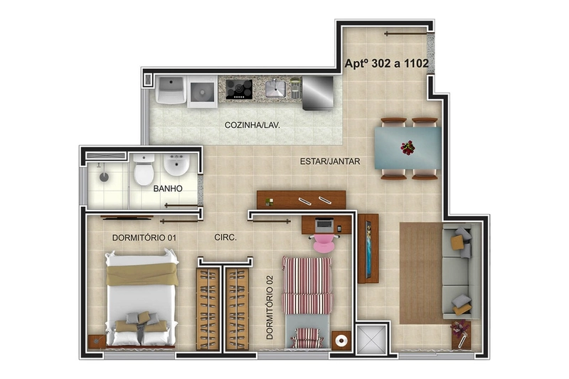 Apartamento à Venda em Novo Hamburgo com 2 Dormitórios: 12ª foto da galeria de imagens do imóvel