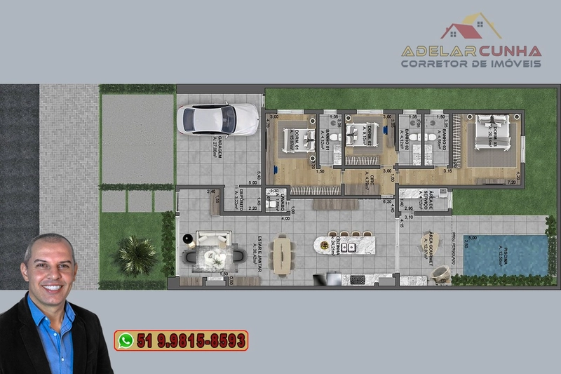 Casa com 3 Suítes à Venda em Estância Velha: 2ª foto da galeria de imagens do imóvel