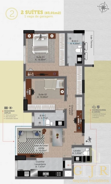 APARTAMENTO 2 SUÍTES CENTRO DE CHAPECÓ: 15ª foto da galeria de imagens do imóvel