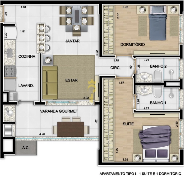 Apartamento em fase final de obra – 2 dormitório com 1 suíte | Residencial Perfetto (Vila Mendonça): 16ª foto da galeria de imagens do imóvel