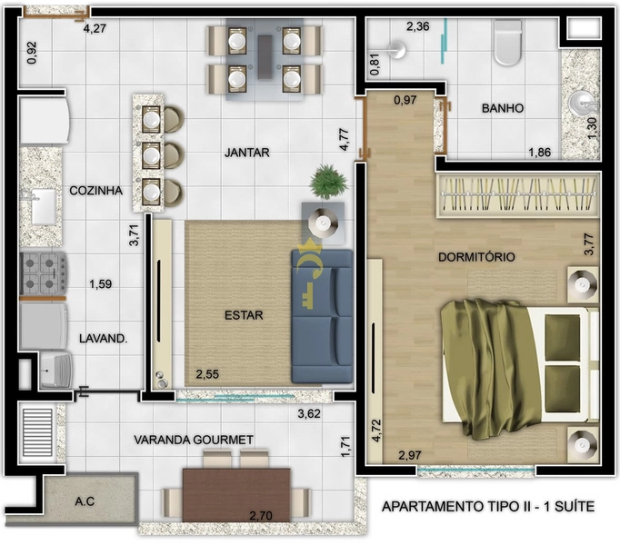 Apartamento em fase final de obra – 1 dormitório entregue com acabamento: 13ª foto da galeria de imagens do imóvel