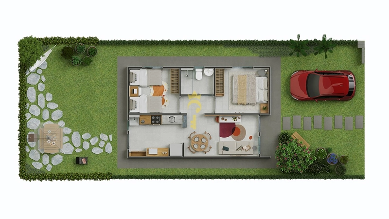 Casa com 2 dormitórios - Bairro planejado Campo Belo : 8ª foto da galeria de imagens do imóvel