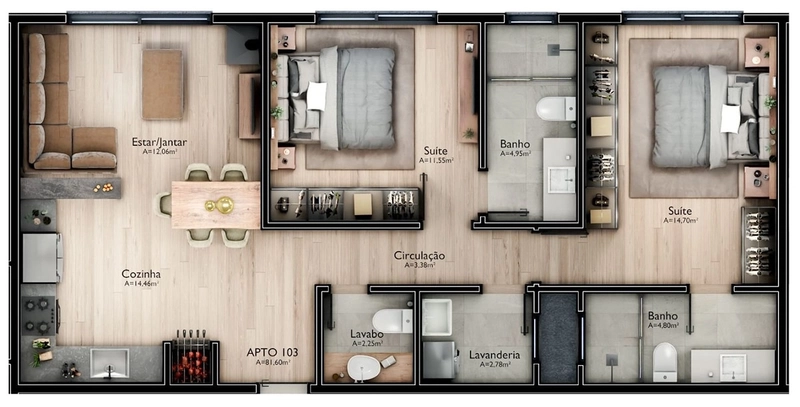 Apartamento 2 suítes em Gramado: 6ª foto da galeria de imagens do imóvel