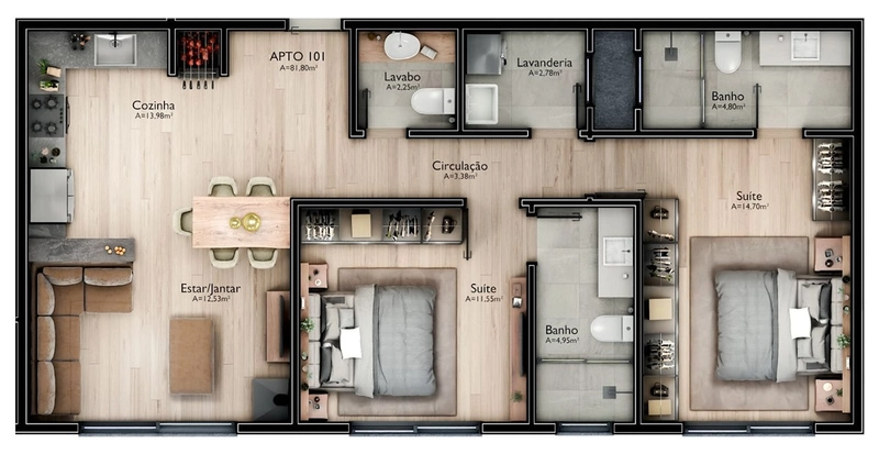 Apartamento 2 suítes em Gramado: 6ª foto da galeria de imagens do imóvel