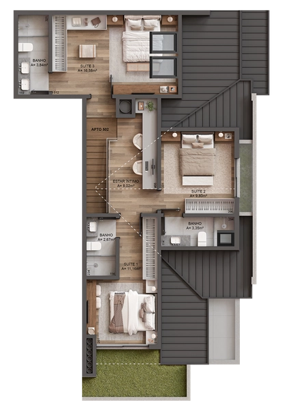 Apartamento 3 suítes em Gramado: 6ª foto da galeria de imagens do imóvel