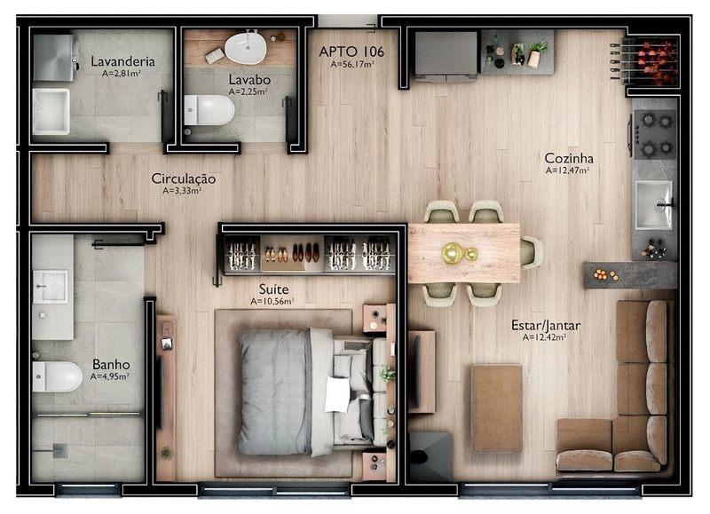 Apartamento 1 suíte em Gramado: 6ª foto da galeria de imagens do imóvel