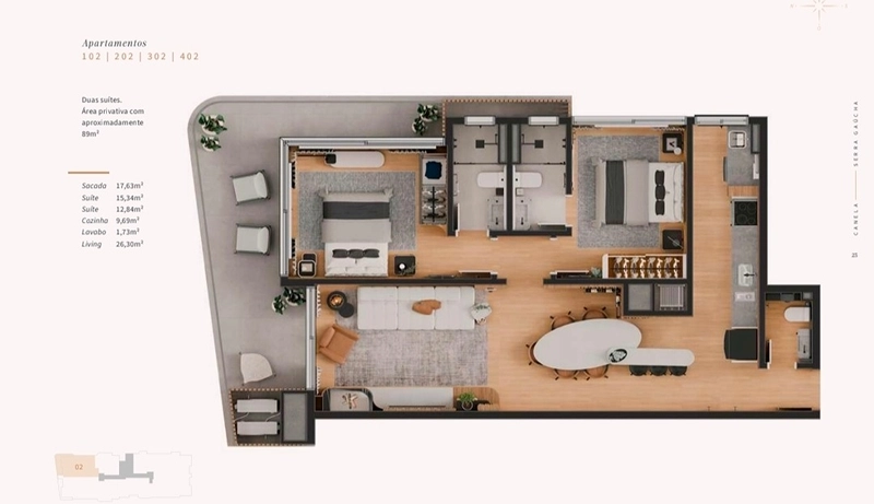 Apartamento 2 suítes em Canela: 10ª foto da galeria de imagens do imóvel