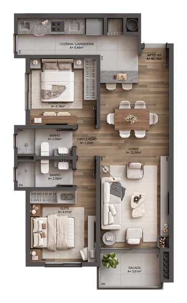 Apartamento 2 dormitórios em Gramado: 7ª foto da galeria de imagens do imóvel