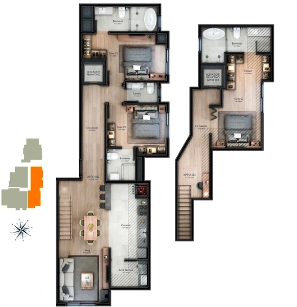 Apartamento 3 suítes em Gramado: 7ª foto da galeria de imagens do imóvel