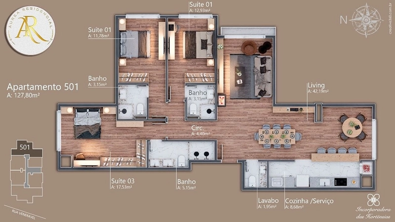 Apartamento 3 suítes em Gramado: 4ª foto da galeria de imagens do imóvel