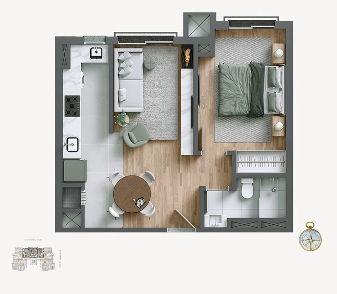 Apartamento 1 dormitório em Canela: 13ª foto da galeria de imagens do imóvel