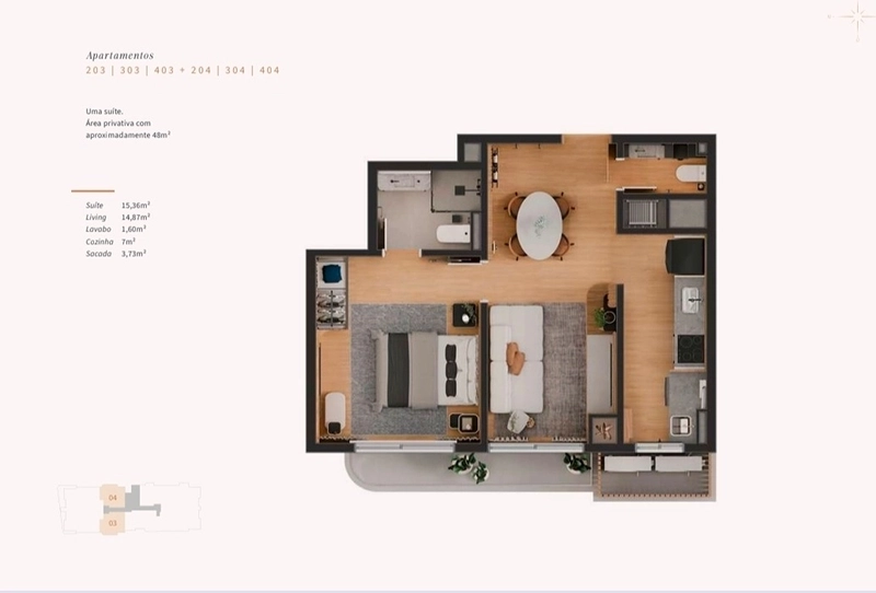 Apartamento 1 suíte em Canela: 9ª foto da galeria de imagens do imóvel