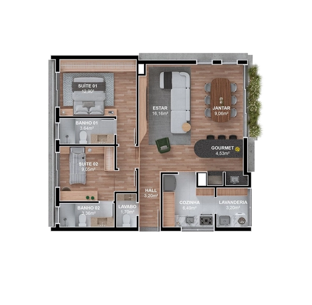 Apartamento 2 suítes em Gramado: 12ª foto da galeria de imagens do imóvel