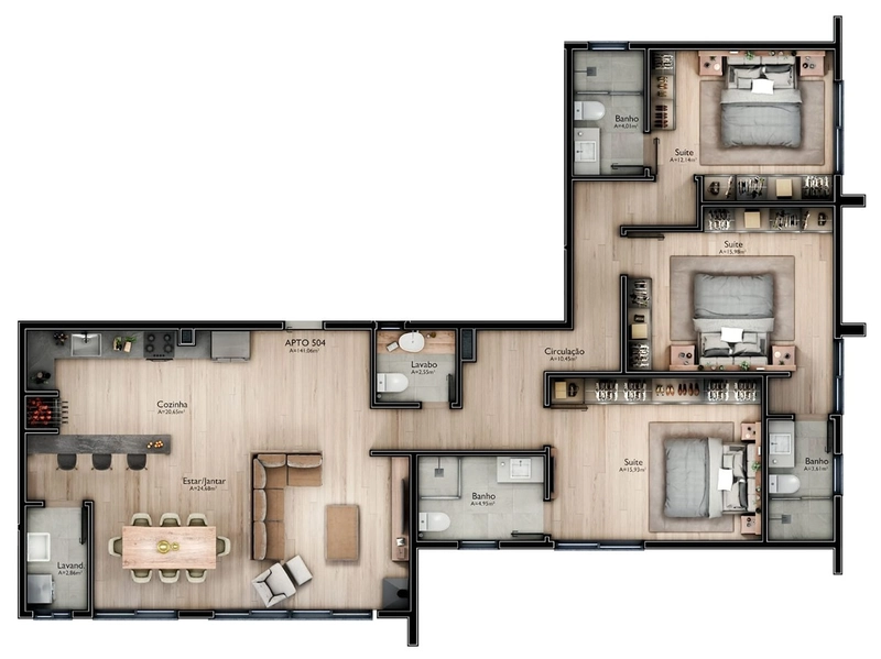 Apartamento 3 suítes em Gramado: 6ª foto da galeria de imagens do imóvel