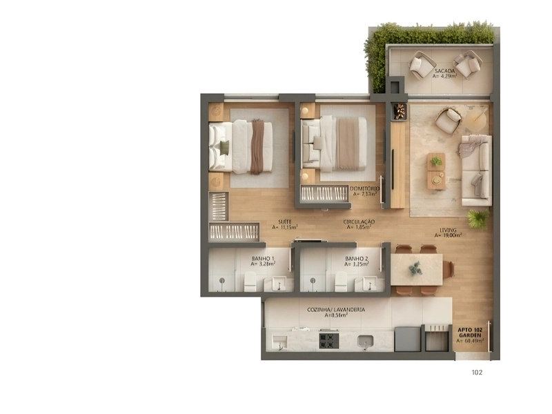 Apartamento 2 dormitórios em Gramado: 8ª foto da galeria de imagens do imóvel